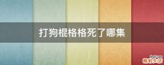 打狗棍格格死了哪集