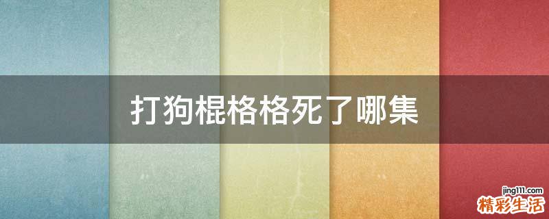 打狗棍格格死了哪集