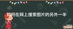 如何在网上搜索图片的另外一半