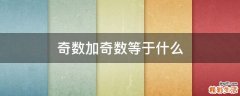 奇数加奇数等于什么