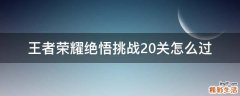 王者荣耀绝悟挑战20关怎么过