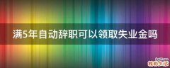 满5年自动辞职可以领取失业金吗