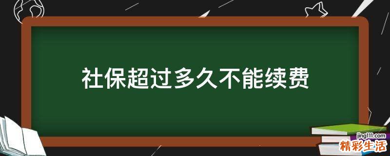 社保超过多久不能续费