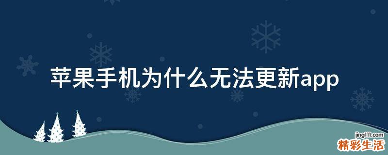 苹果手机为什么无法更新app