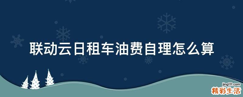 联动云日租车油费自理怎么算