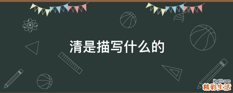 清是描写什么的