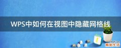 WPS中如何在视图中隐藏网格线