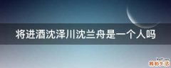 将进酒沈泽川沈兰舟是一个人吗