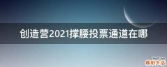 创造营2021撑腰投票通道在哪