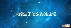 未婚生子怎么办准生证