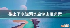 楼上下水道漏水应该由谁负责