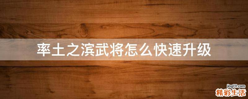 率土之滨武将怎么快速升级