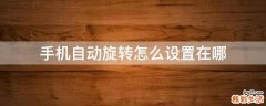手机自动旋转怎么设置在哪