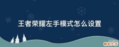 王者荣耀左手模式怎么设置