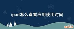 ipad怎么查看应用使用时间