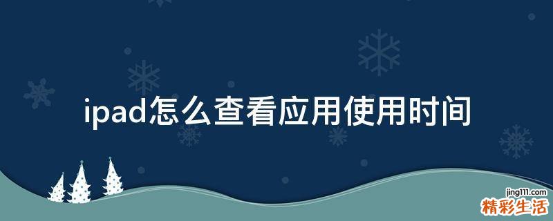 ipad怎么查看应用使用时间