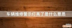 车辆维修警示灯亮了是什么意思