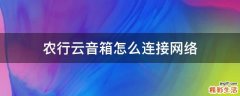 农行云音箱怎么连接网络