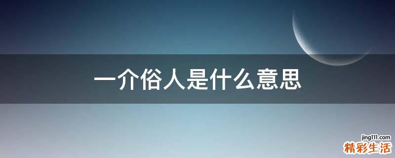一介俗人是什么意思
