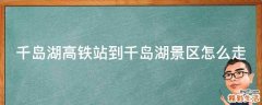 千岛湖高铁站到千岛湖景区怎么走