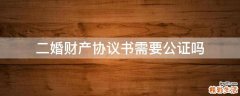 二婚财产协议书需要公证吗