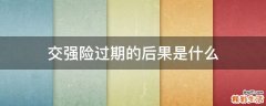 交强险过期的后果是什么