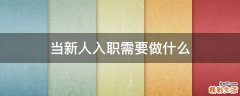 当新人入职需要做什么