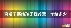 离婚了要给孩子抚养费一年给多少