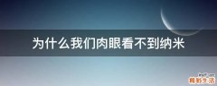 为什么我们肉眼看不到纳米