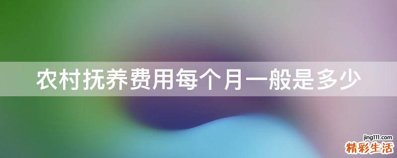农村抚养费用每个月一般是多少