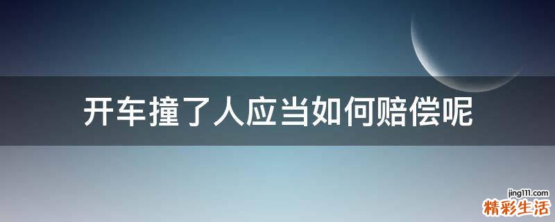 开车撞了人应当如何赔偿呢