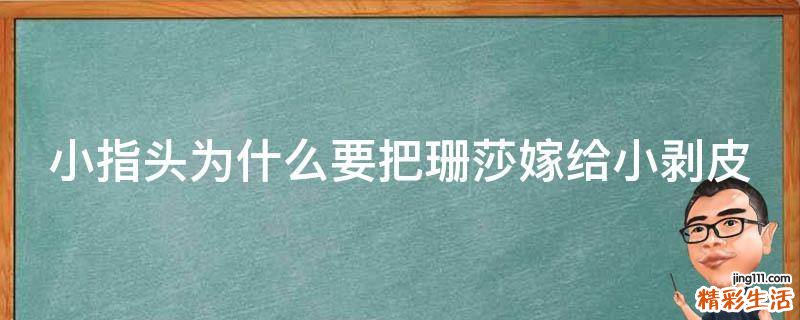 小指头为什么要把珊莎嫁给小剥皮