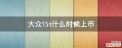 大众1.5t什么时候上市