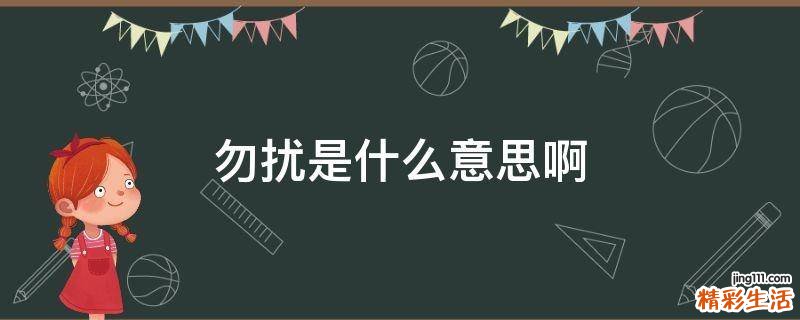 勿扰是什么意思啊