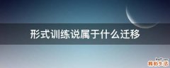 形式训练说属于什么迁移