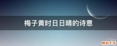 梅子黄时日日晴的诗意