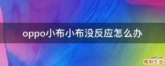 oppo小布小布没反应怎么办
