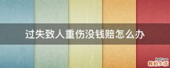 过失致人重伤没钱赔怎么办