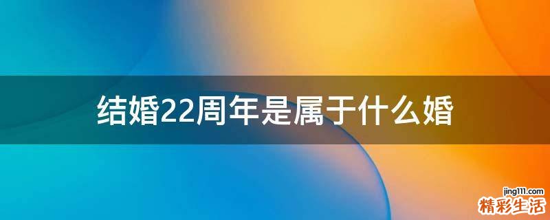 结婚22周年是属于什么婚