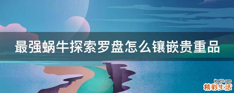 最强蜗牛探索罗盘怎么镶嵌贵重品