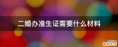 二婚办准生证需要什么材料