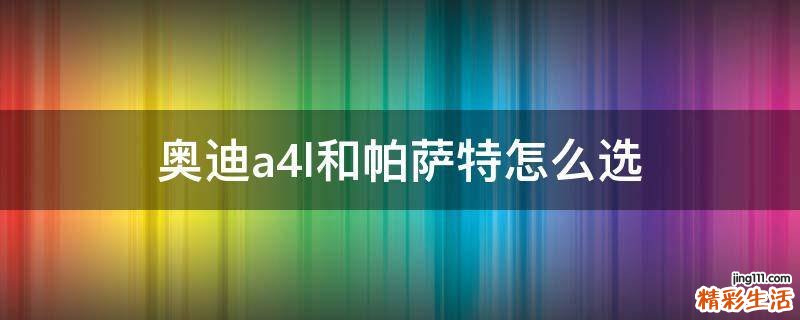 奥迪a4l和帕萨特怎么选