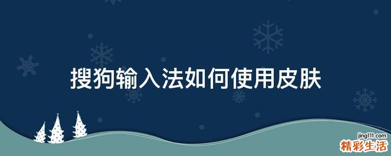 搜狗输入法如何使用皮肤