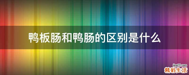 鸭板肠和鸭肠的区别是什么