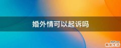 婚外情可以起诉吗