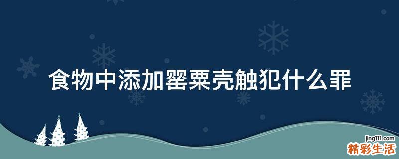 食物中添加罂粟壳触犯什么罪