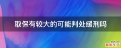 取保有较大的可能判处缓刑吗
