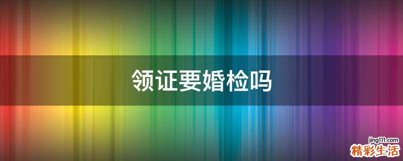 领证要婚检吗