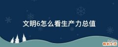 文明6怎么看生产力总值