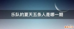 乐队的夏天五条人是哪一期